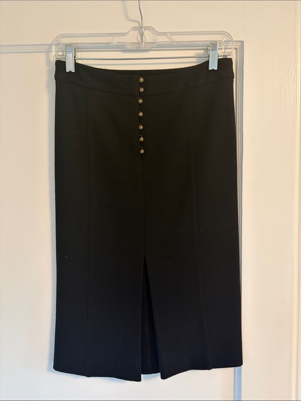 J. Crew wool button front pencil midi skirt